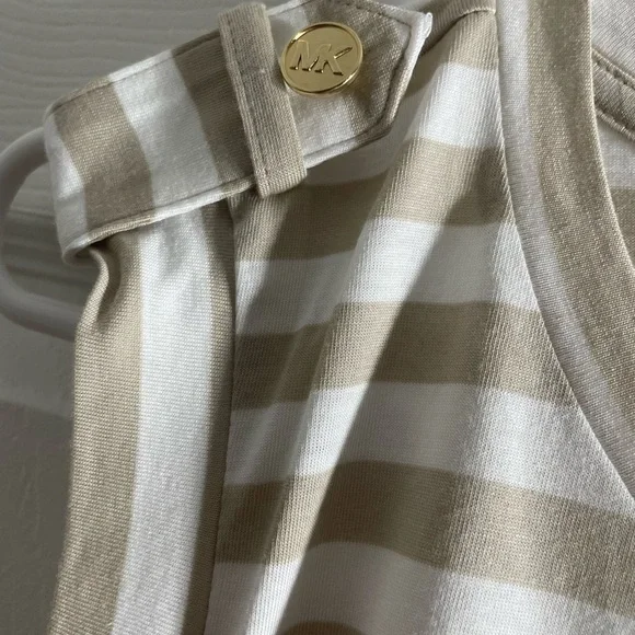 Michael Kors Striped Sleeveless Top‎ | Size Medium | Neutral Chic - Picture 2 of 5